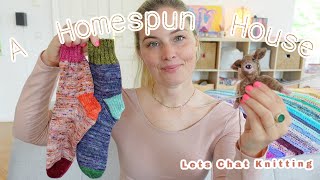 A Homespun House 🧶 Knitting Podcast 🧦Scrappy Socks and Blankets💕✨ [upl. by Htiekal]