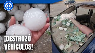 Fuerte tormenta con enormes bolas de granizo sorprendió a Coahuila [upl. by Arlinda]