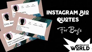 Instagram Bio Quotes For Boys [upl. by Mcculloch]