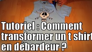 Tutoriel  comment transformer un t shirt en débardeur  DIY  how to turn a t shirt into a tank top [upl. by Horace]