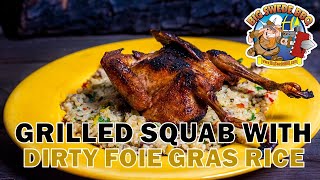 Squab with Dirty Foie Gras Rice  Grilled over Fire [upl. by Suirtemid]