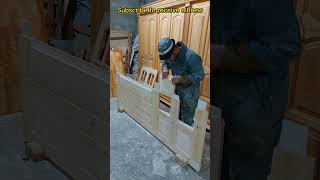 A skilled carpenter makes a red wood door quickly and efficiently [upl. by Nere998]