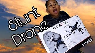 SILVERLIT FLYBOTIC STUNT DRONE  UNBOXING AND FLIGHT [upl. by Notsirk]