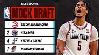 LATEST 2024 NBA Mock Draft Risacher goes No 1 Castle ENTERS Top 4 I CBS Sports [upl. by Yrgoerg]