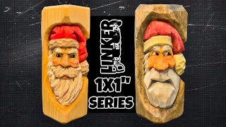 Carve Up a Little Santa Face in a block of Wood  Full Fun Hand Tool Tutorial 1x1series [upl. by Mcnally]