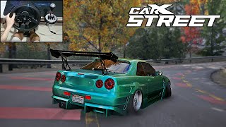 Nissan GTR R34 Drift  CarX Street PC  Steering Wheel Gameplay [upl. by Anilak]