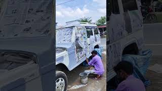 Mahindra Bolero Dent paint touch up site fibre plus bumper video [upl. by Dnalyag]