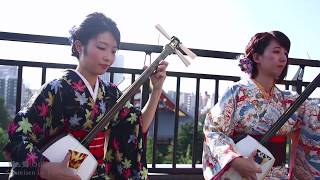 Shamisen Girls KiampKi  Tsugaru Jongara Bushi [upl. by Acenes]