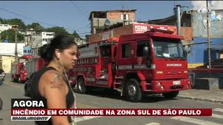 Incêndio atinge comunidade do Capão Redondo em São Paulo [upl. by Oinotnas]