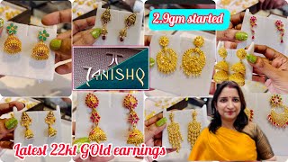 Tanishq Just 29gm Gold Jhumka design with price 22kt gold earrings  RubyEmerald Uncut Diamonds [upl. by Eldorado]