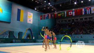 2013 Rhythmic Worlds  Kiev Ukraine  Group Final 3 Balls2 Ribbons  We are Gymnastics [upl. by Yasnil]