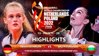 Hanna Orthmann vs Nasya Dimitrova  Germany vs Bulgaria  Highlights  World Championship 2022 HD [upl. by Ylloh]