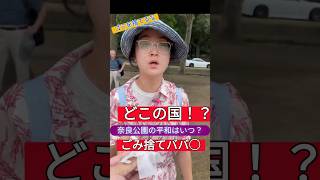 ゴミを捨てた観光客に注意してみた。自民党 奈良公園の鹿 へずまりゅう 中国人観光客 中国 韓国人 留学 [upl. by Navonoj]