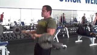 Barbell Curl and Press Hybrid Exercise Combo [upl. by Nrublim]