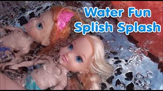 Anna and Elsa Play in the Water Fountain  Ep 2  Toys In Action [upl. by Lipsey]