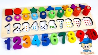 Find the Missing Numbers and Shapes with a Montessori Activity Puzzle [upl. by Klemperer]