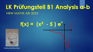 LK Prüfungsteil B1 Analysis Mathe Abi Klausur NRW 2023 Aufgabe a und b [upl. by Kessel924]