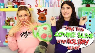 TURN THIS ZOMBIE SLIME INTO HOLIDAY SLIME Challenge Slimeatory 618 [upl. by Galitea]