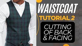 How to draft and cut waist coat 2 back and facing [upl. by Anairotciv450]