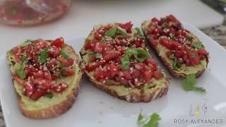 Bruschetta  Avocado Hummus amp Balsamic Tomato Salad [upl. by Eanod688]