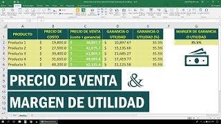 Obtener el precio de venta y comprobar el margen de ganancia de un producto [upl. by Duleba]