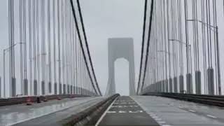 Verrazzano Narrows Bridge New York Swaying in high winds on Monday November 30 2020 [upl. by Stoat665]