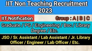 Non Teaching Recruitment 2023  IIT Jammu Recruitment 2023  Non Teaching Vacancy 2023 [upl. by Anirret]