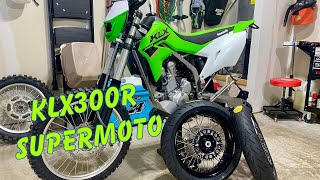 2022 KLX 300 R Supermoto Build with Warp 9 Wheels [upl. by Aerdnaed]