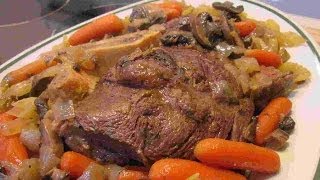 Slow Cooker Beef Pot Roast with Mushroom Sauce Recipe [upl. by Georgia]