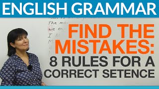 8 English Sentences Find the Mistakes [upl. by Uzzial]