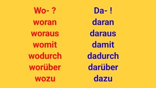 Deutsche Grammatik  präposition woran womit wozu httpdelonguaorgverbundprapositionphp [upl. by Nnarual]