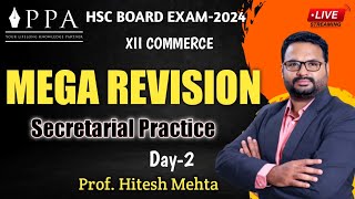 HSC Board Exam XII CommerceMega RevisonSecretarial PracticeProfHitesh Mehta [upl. by Mazurek]