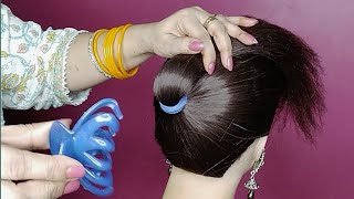 Beautiful amp Quick Hairstyles  Very Easy Braid Hairstyles For Daily Use  easy Bun With Clutcher [upl. by Monahon]