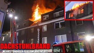 MASSIVER DACHSTUHLBRAND  Meterhohe Flammen amp starke Rauchentwicklung  Feuerwehr Essen [upl. by Odoric]