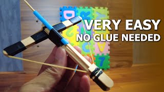 How to make a CROSSBOW TOYS out of popsicle sticks  No glue needed [upl. by Enirolf]