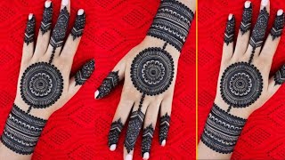 Easy Gol Tikki Mehndi Design For Beginners  Bridal Arabic Flower Mehndi Design  Simple Mehndi [upl. by Bernardi]