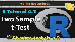 TwoSample t Test in R Independent Groups with Example  R Tutorial 42  MarinStatsLectures [upl. by Gona788]