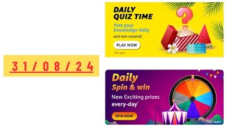 Amazon Quiz Answers Today 31 August 2024  Amazon Quiz 31 August 2024  Amazon Quiz Daily Quiz Time [upl. by Dahle]