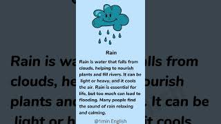 Rain  Learn English Through Story  English listening Practice shorts [upl. by Nnyre]