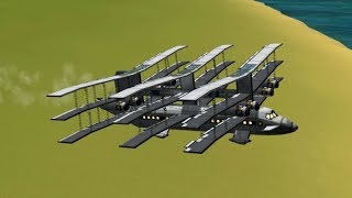 KSP  TriTriplane Caproni Ca60 Semi Replica  18 Winged Airliner [upl. by Granese]