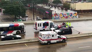 Rescue helicopters deliver evacuees to Houston convention center [upl. by Trebmal]