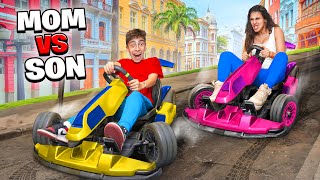 Mom vs Son Ultimate Racing Challenge [upl. by Arrahs738]