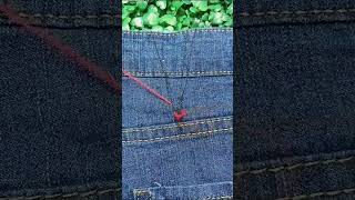 downsize jeans in 10 seconds 😲 shorts lifehacks doityourself sewing [upl. by Dehnel480]