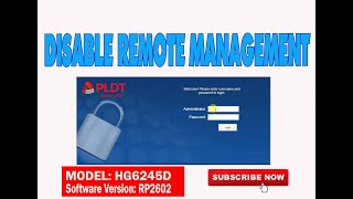 DISABLE REMOTE MANAGEMENT PLDT HOME FIBR 2020 [upl. by Chae]