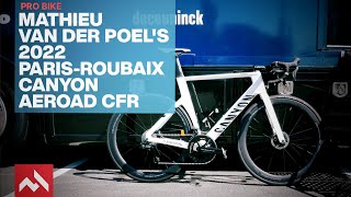 ParisRoubaix 2022 Mathieu van der Poels Canyon Aeroad CFR [upl. by Gentille]