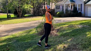 Mulching Leaves with the Hottest Woman in Lawn Care [upl. by Burkhardt]