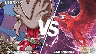 Mono Green Devotion VS Izzet Phoenix MTG Pioneer [upl. by Gnouh516]