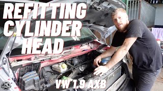 VW T5 Restoration Ep18 Refitting Cylinder Head 19 TDI AXB Transporter Pressurised Coolant [upl. by Aicilec]