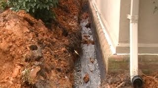 Waterproof Your Foundation How To trench  seal wall add pipe and gravel Step by Step Install [upl. by Imyaj]