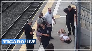 Une jeune femme tombe sous un train à Buenos Aires et sen sort miraculeusement indemne [upl. by Myrtle]